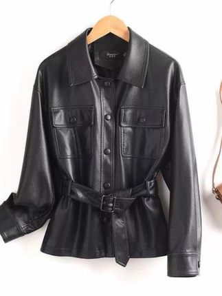 宋佳同款海宁皮衣女短款皮夹克修身显瘦气质皮衣外套 #穿搭 #秋冬穿搭 #皮衣 #皮夹克 #中秋三件套仪式感拉满