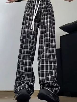 #显高显瘦显腿长 #格子裤 #直筒裤 #男生穿搭 #百搭裤子