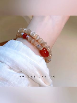 铜合金手链 ,新中式显白串珠手链复古民族叠戴高级感小众古风手串#时尚搭配 #超好看