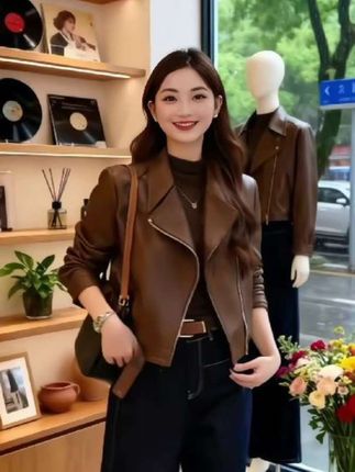 #看我把穿搭逆袭 #冬日穿搭测评 #大大方方通勤穿搭 #皮衣外套搭配 #谁穿谁好看?