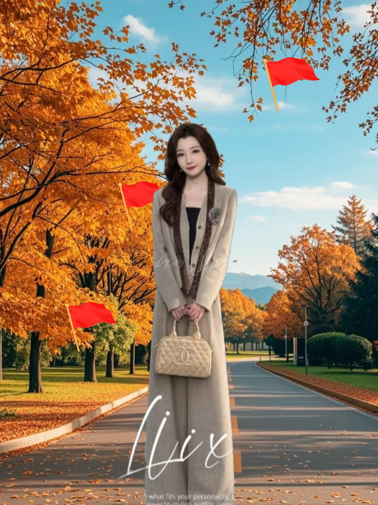 琥珀流光风才是今年秋天的主场#琥珀流光感穿搭秋上新品 时尚套装 两件套