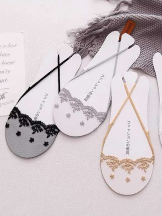 高跟鞋袜子女夏季薄款蕾丝吊带船袜防滑不掉跟隐形袜半截脚掌短袜#爆款热卖中#厂家直发