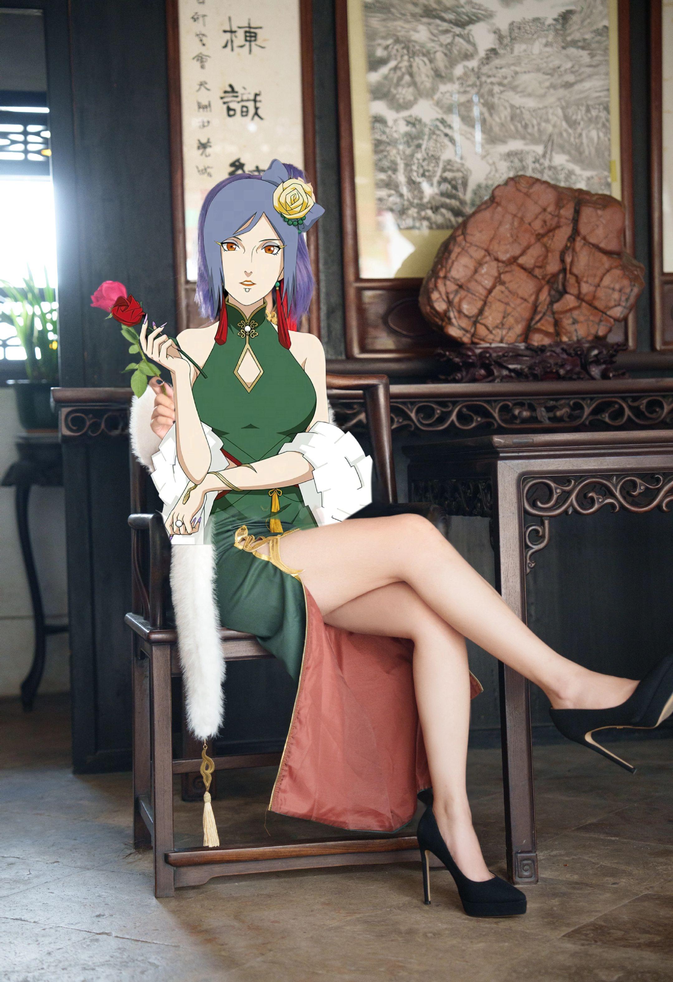 左滑看小南真人。#新春小南#cos正片 #火影忍者#旗袍 #御姐