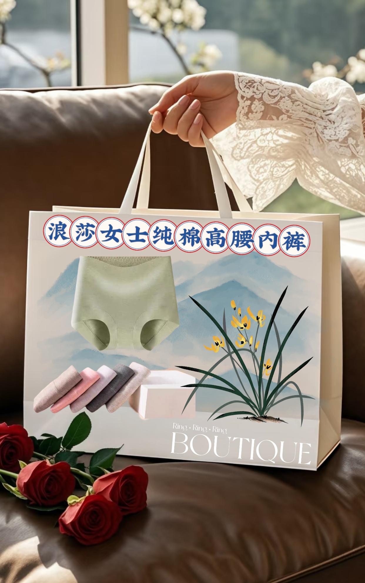 浪莎内裤女款纯棉抗菌高腰大码平角短裤款女士内裤#女士内裤#高腰内裤#大码内裤#平角内裤