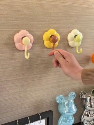 吸盘花朵挂钩无痕免打孔粘钩浴室厨房门后卫生间#实用美观
