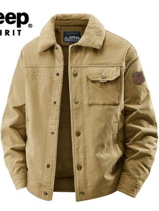 吉普夹克秋季新款中青年男士百搭休闲翻领男装夹克外套男