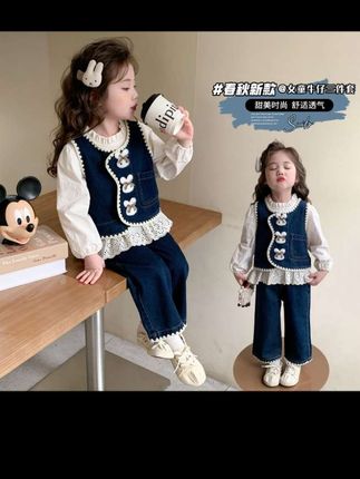 女童秋装套装2025新款中小童洋气时髦牛仔衣服女宝宝春秋三件套潮#女童套装秋装 #洋气时髦女童套装 #洋气女童套装 #女童穿搭 #女童秋季穿搭攻略