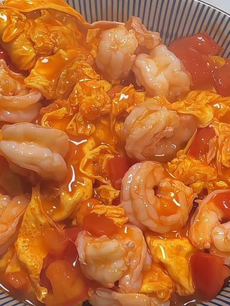 西红柿虾仁鸡蛋盖饭#家常菜 #在家做美食 #美食 #强烈推荐 #我是美食创作者