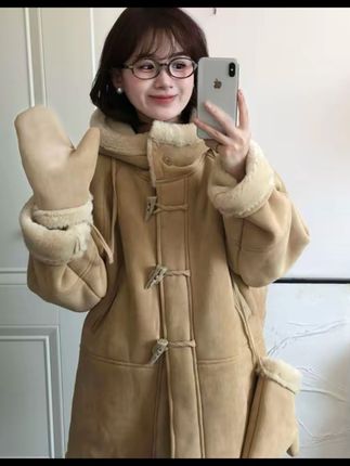 毛毛外套女2025新款复古宽松加绒加厚韩版皮毛一体时尚秋冬季#高马尾 #好闺蜜闺蜜 #学院风穿搭 #萌到爆炸了💥 #甜美风
