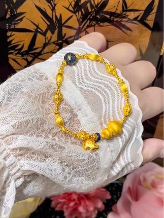 一眼沦陷的黄金大漆珠手串,美轮美奂#黄金 #黄金按克卖 #黄金首饰