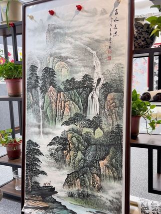 四尺竖幅《富水长流》手绘山水画#国画 #山水