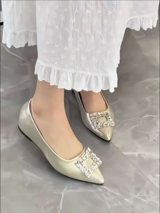 #夏季新款#法式尖头 #内增高玛丽珍#水钻单鞋 #气质百搭