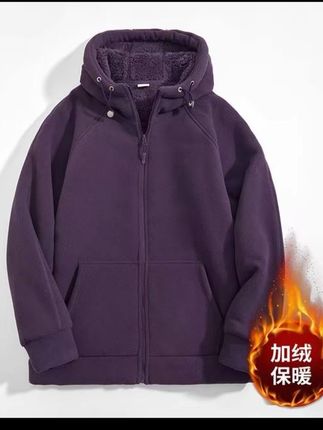 #加绒卫衣 冬季特厚加绒加厚摇粒绒男女同款休闲百搭宽松保暖连帽外套#加绒外套 #男女同款 #摇粒绒外套 #休闲外套