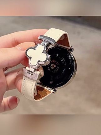 适用华为GT5手表四叶草磁吸扣皮质表带watch4proGT2GT3Fit3高级感#华为皮质表带 #磁吸扣手表带 #华为手表表带 #好产品一起分享