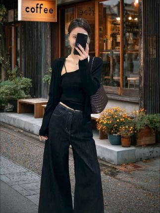 #高级感穿搭 #春秋穿搭 #韩系穿搭 #两件套 #针织开衫