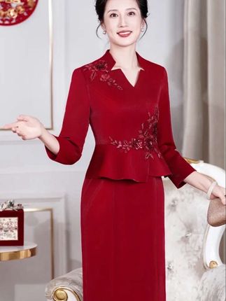#喜婆婆喜妈妈 #中式婚礼 #红色喜庆 #优雅气质 #婚庆礼服