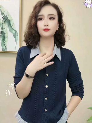 # 2025早秋洋气时尚精品女士长袖假两件衬衫#气质穿搭 #高级感穿搭 #减龄气质 #内搭外穿都好看