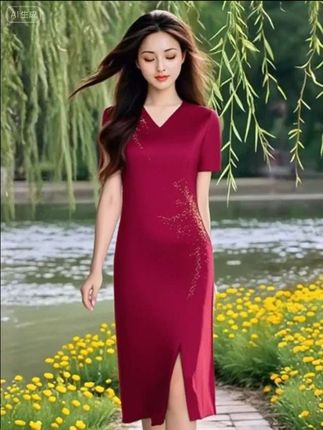 春夏服装夏装婆婆新中式高档婚礼旗袍大码宴会新中式旗袍衣服大号#优雅气质 #婚宴妈妈装 #婚礼妈妈礼服 #高端大气 #改良旗袍连衣裙