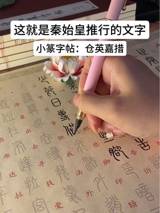 这就是秦始皇推行的文字,美的不似人间字 #仓英嘉措#毛笔字帖#练字控笔#控笔训练#写字是一种生活
