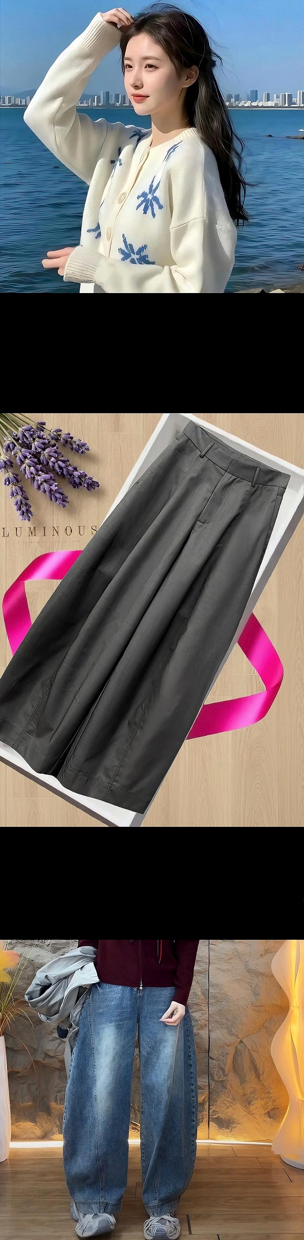 秋季高端欧货西装裤别错过!高腰设计拉满比例显腿长,宽松直筒版型藏肉显瘦,对胯宽腿粗超友好。西装面料挺括不皱,搭衬衫、针织衫都百搭,通勤约会穿都合适,轻松穿出干练高级感,谁穿都好看!#这也太好看了#高级感穿搭 #时尚穿搭#遮肉显瘦#百搭裤子