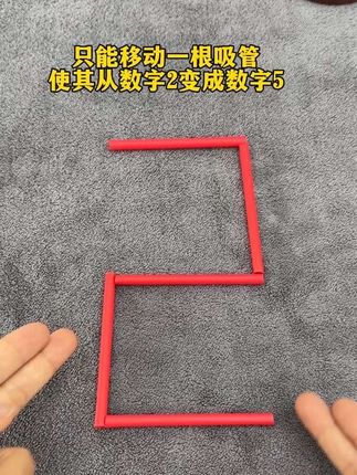 只能移动一根吸管 使其从数字2变成数字5 #烧脑 #动手动脑 #智力开发 #思维训练 #脑力开发