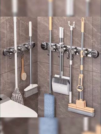吸盘拖把壁挂夹扫把拖布免打孔挂钩固定神器卫生间浴室门后置物架#吸盘拖把壁挂夹 #扫把拖布挂钩 #免打孔神器 #卫生间置物架 #拖把固定夹