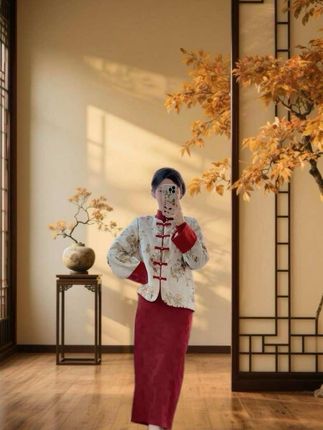 红旗袍上身太美了 #旗袍拍照姿势学起来 #新中式订婚裙推荐 #国风古韵 #敬酒服 #新中式穿搭