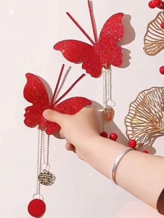 喜庆蝴蝶装饰婚房喜庆用品#蝴蝶 #立体仿真蝴蝶 #婚房装饰布置 #喜庆用品 #好看又喜庆