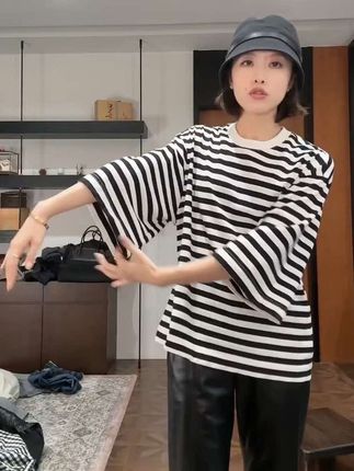 #今日穿搭 #慵懒风穿搭 #新品穿搭 #条纹控 #日常搭配