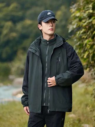 #啄木鸟冲锋衣#男女款秋冬季三合一可拆抓绒内胆户外登山外套#