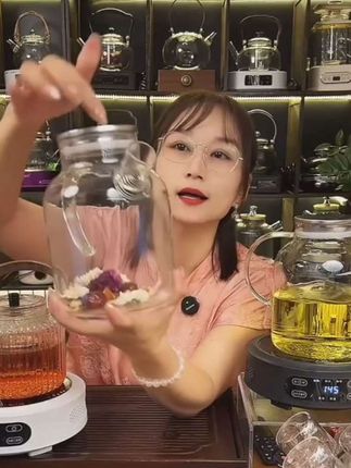 1800毫升冷水壶大容量家用煮茶泡茶壶高硼硅透明凉水壶耐热 #煮茶 #强烈推荐 #养生壶 #高硼硅玻璃 #煮茶壶
