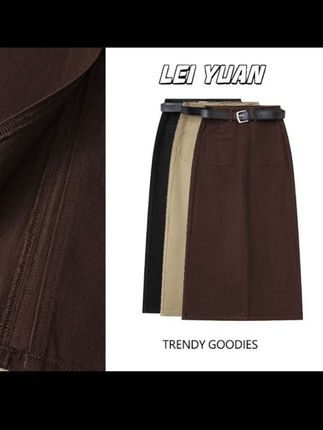 咖色牛仔半身裙女秋季流行新款高腰显瘦时尚百搭后开衩裙子2025#女装 #穿搭 #美出高级感