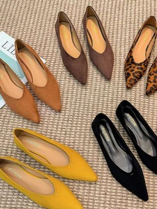 新款一脚蹬女鞋百搭四季尖头韩系极简风复古小单鞋~浅口通勤@DOU+小助手