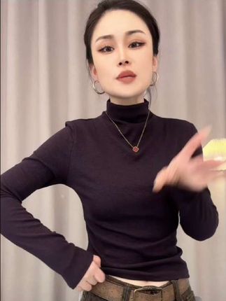 #打底衫#半高领打底衫#长袖打底衫