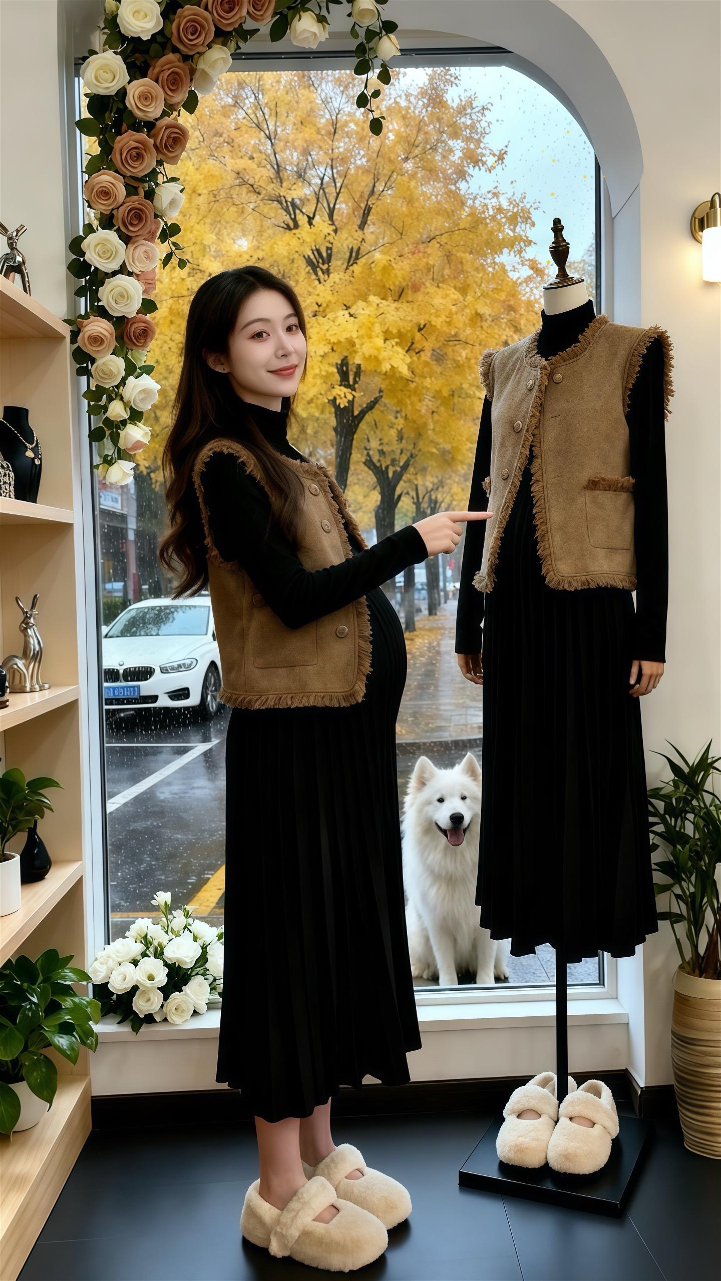 孕期不丢时髦范!2025春秋新马甲连衣裙套装,遮肚中长款设计,洋气显气质,轻松美过整个孕期@抖加🔥上热门🔥dou+🔥热点宝 #最美孕妇#孕期穿搭#通勤穿搭如何摆脱土气感#早秋穿搭三分钟出门不是梦 #孕期日常vlog