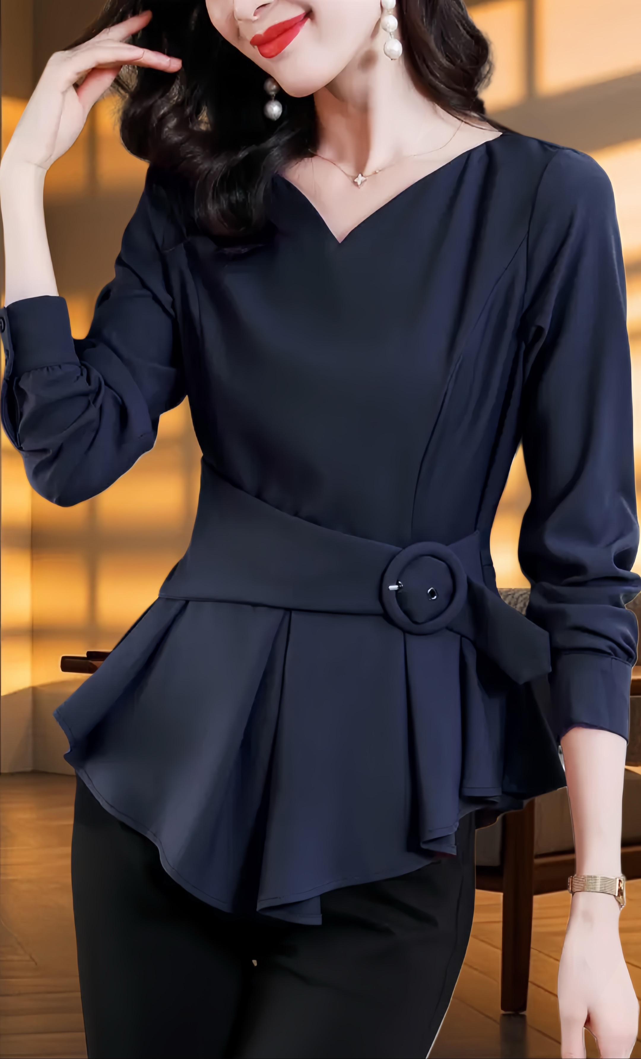 姐妹们…..这款设计感收腰衬衫女士秋装2024新款别致洋气长袖小衫不规则气质上衣来喽……#谁穿谁好看 #开春穿搭 #大码女装 #美出高级感 #春款上新 @抖加🔥上热门🔥dou+🔥热点宝