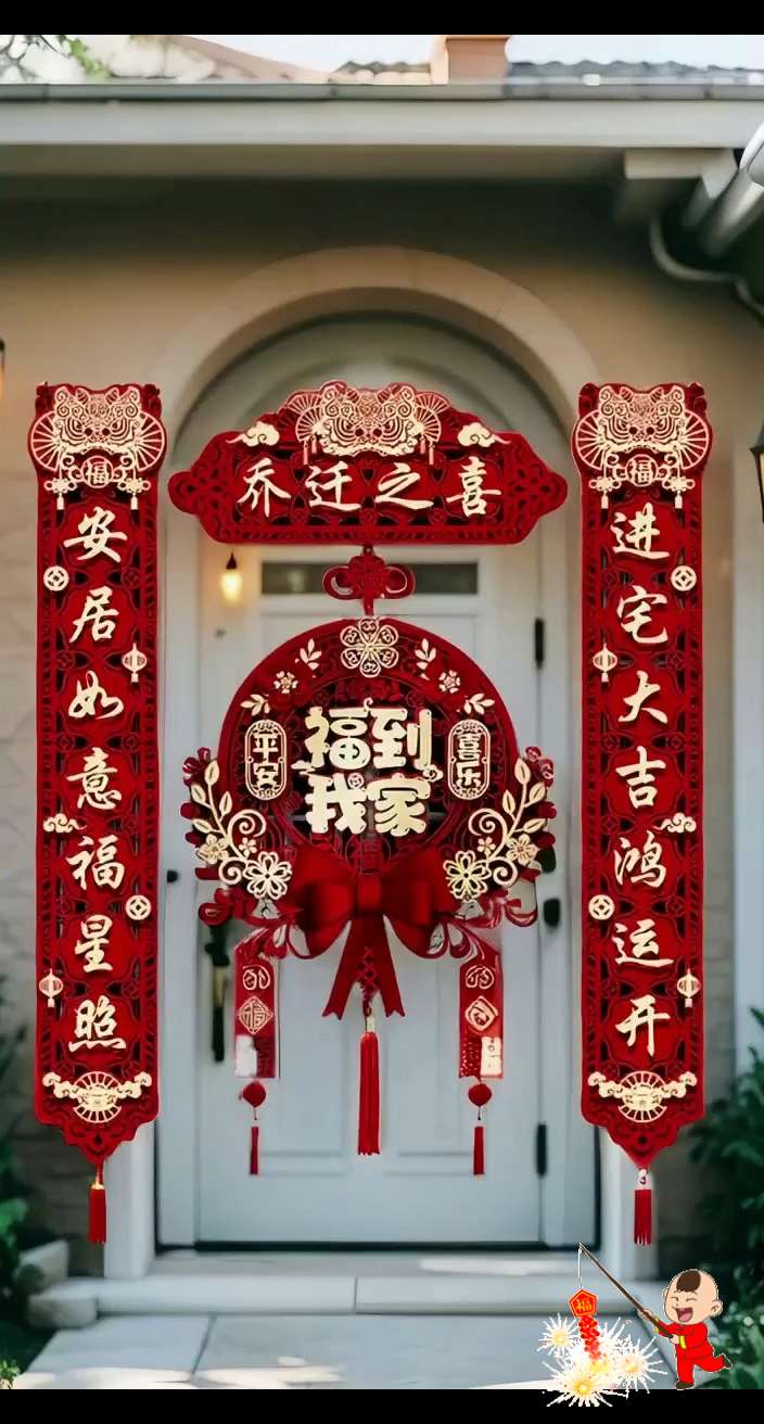 乔迁入户,门面先赢!这款喜狮磁吸对联,不用胶、不粘墙,往大门上一吸就稳当,精装房也不怕损伤墙面。 雄狮昂首衔金穗,红底烫金印吉语,从楼道口就能一眼看到你家的喜庆劲儿。不仅是装饰,更是把“乔迁纳福”的好彩头稳稳当当贴在门上,让每个来道贺的亲友都夸你会选,仪式感和实用性,这一份就够了! #婚房布置 #高端大气 #吾家有囍 #红色喜庆 #乔迁之喜