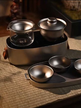 哲品结晶钛茶具套装,便携式旅行套装茶具泡茶专用#茶具 #便捷式茶具套装 #泡茶喝茶