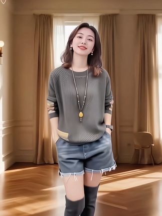 #2025春秋季新款毛针织衫女装毛衣外套大码长袖洋气减龄慵懒风上衣,休闲穿搭 #小个子穿搭 #内搭外穿都好看 #穿出女人味