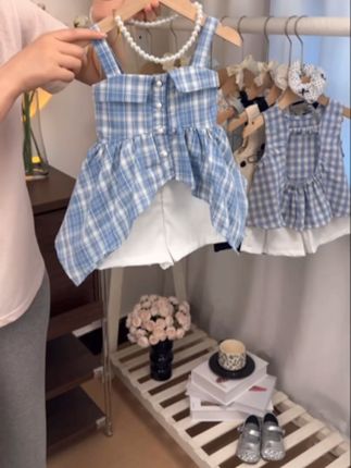 女童度假风韩系套装#生女儿就是用来打扮的 #旅游穿搭 #高品质童装 #夏季穿搭 #无限回购的宝藏单品
