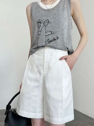 #上热门话题🔥🔥🔥 #亚麻短裤女夏2025新款老钱风宽松休闲高腰a字百搭阔腿天丝五分裤#爆款热卖中@DOU+小助手