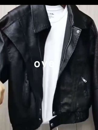 2025新款潮流机车服皮衣夹克男外套春秋新款短款翻领休闲皮夹克男#视频同款#男士短款皮衣翻领夹克外套#皮衣外套帅气穿搭