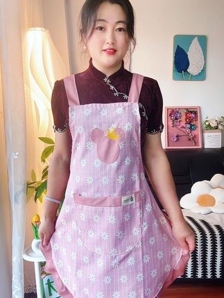 韩版家用做饭厨房小清新公主围裙女帆布透气工作时尚新款围腰#围裙 #强烈推荐 #围裙源头实力厂家 #自用好物分享 @巨量千川 @DOU+小助手