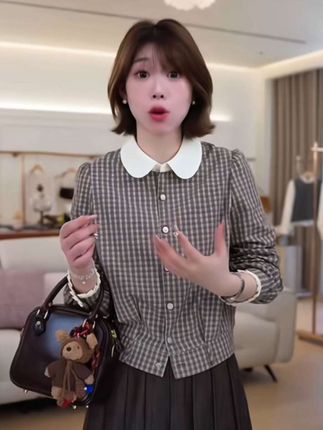 #女士长袖上衣#女士减龄上衣