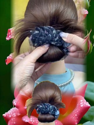 夏天出门游玩就扎这样的丸子头#网纱丸子头抓夹 #丸子头抓夹 #网纱抓夹