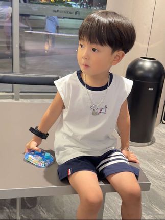 儿子的夏日穿搭,夏天就要清清爽爽的~ #夏季穿搭 #高品质童装 #潮童穿搭 #男童穿搭 #人类幼崽又奶又酷穿搭