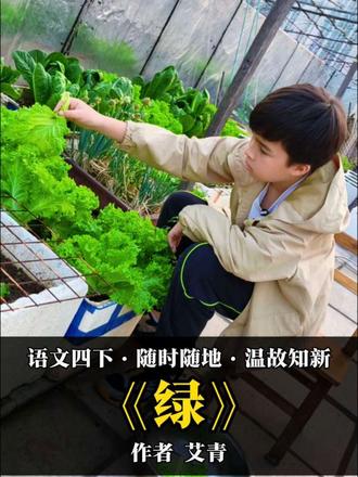 小学语文四下·必背课文《绿》
作者:艾青
教爸爸和外国小伙伴中文,想来想去,还是语文书里的课文最合适。课本里收录了很多优美的文章,顺便也能让自己再复习一遍。
#课文绿#四年级语文下册#每天学习一点点#朗诵#小学语文@抖音小助手 @抖音作者助手