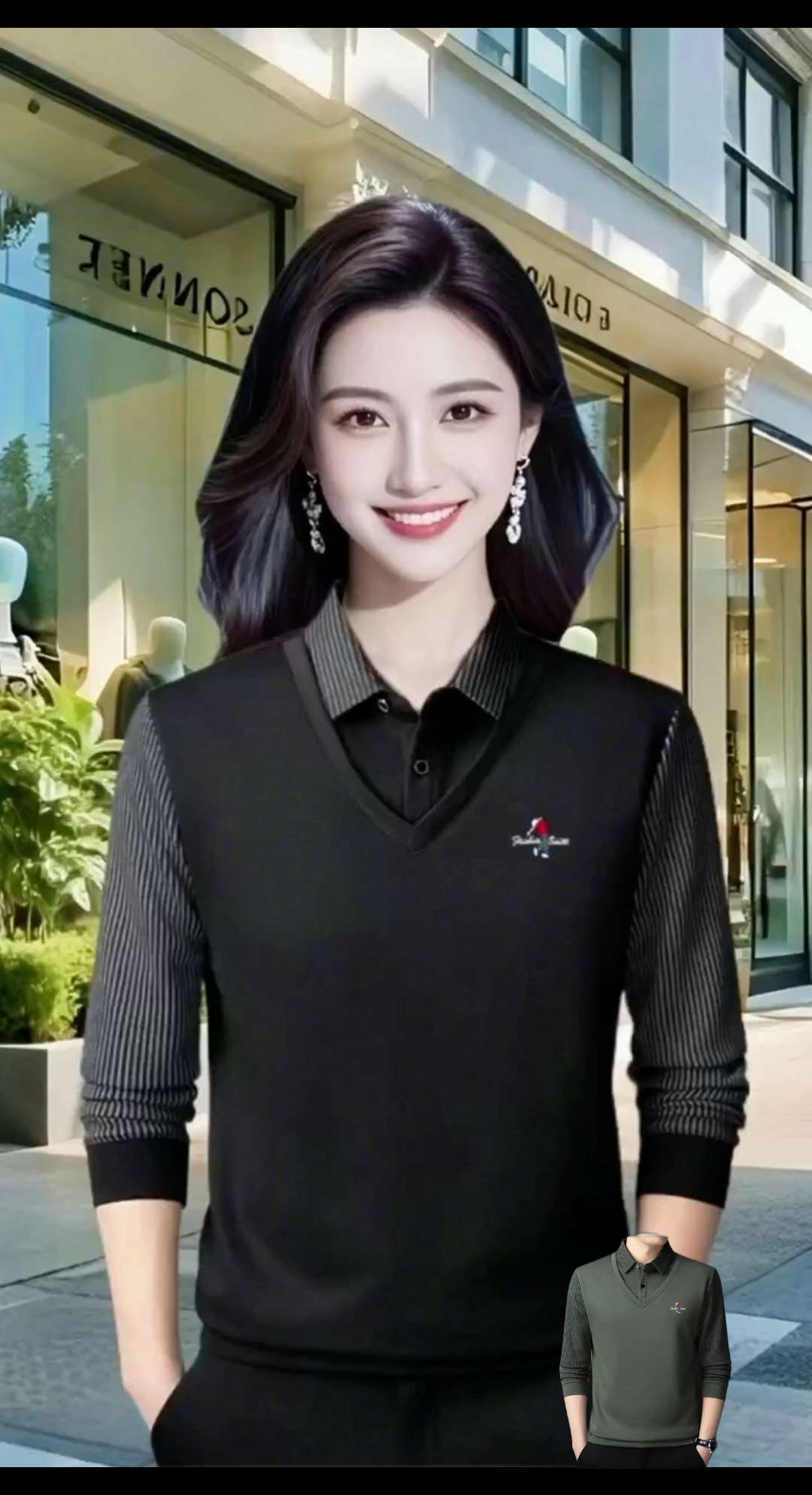 「假两件套打底衫神作!秋冬假两件POLO衫,商务翻领+条纹,中年男士的儒雅密码」#简约大气 #polo衫 #春秋穿搭 #爸爸装 #秋冬穿搭