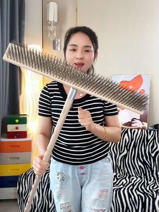 长柄不锈钢钢丝刷地板刷子去青苔铁刷子长柄清洁刷洗地扫把 #钢丝地板刷 #不锈钢丝地板刷 #地板刷 #青苔刷