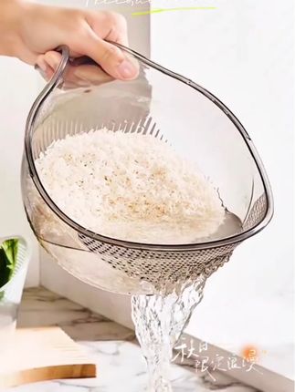 厨房淘米神器多功能洗米筛淘米盆沥水洗菜篮 家用带手柄洗水果盆子#厨房好物 #家庭必备 #多功能洗米筛  #洗米盆 #沥水洗菜盆